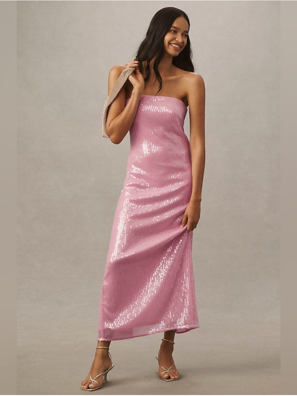 Hutch Strapless Sequin Column Midi Dress — Size Small